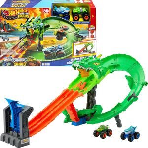 Hot Wheels Toy Monster Trucks, Sharks vs. Dinos Dragon Destruction 1:64 NWT